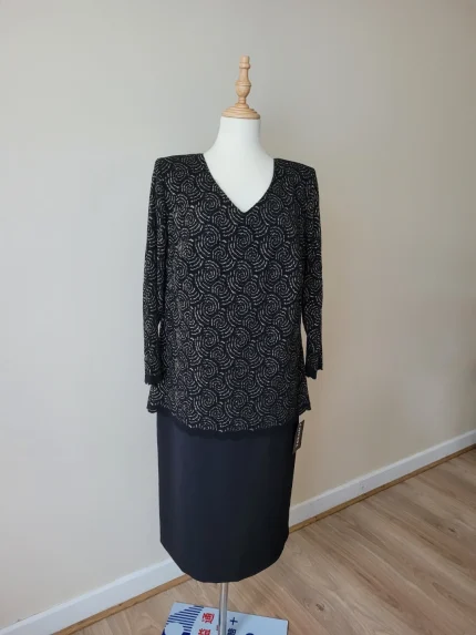 Elegant Black Evening Dress with Gold Rose Detail for Debs and Proms Galway
